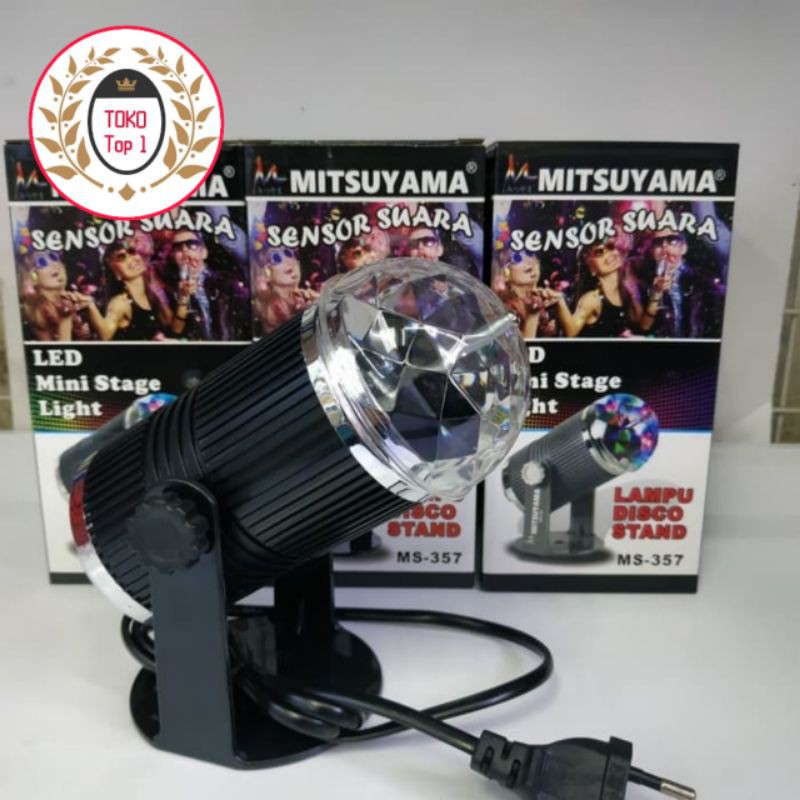 lampu disco sensor suara mitsuyama/  lampu disco stand/  sensor suara/led mini stage light