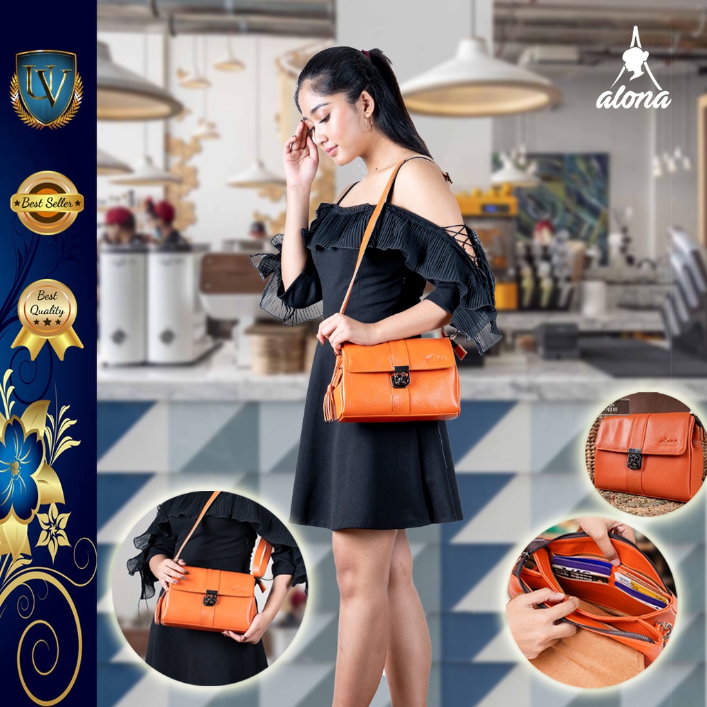 Tas Selempang ALONA BELEZZA BAG Original Executive Leather FASHION Wanita BRANDED PREMIUM Kulit Asli