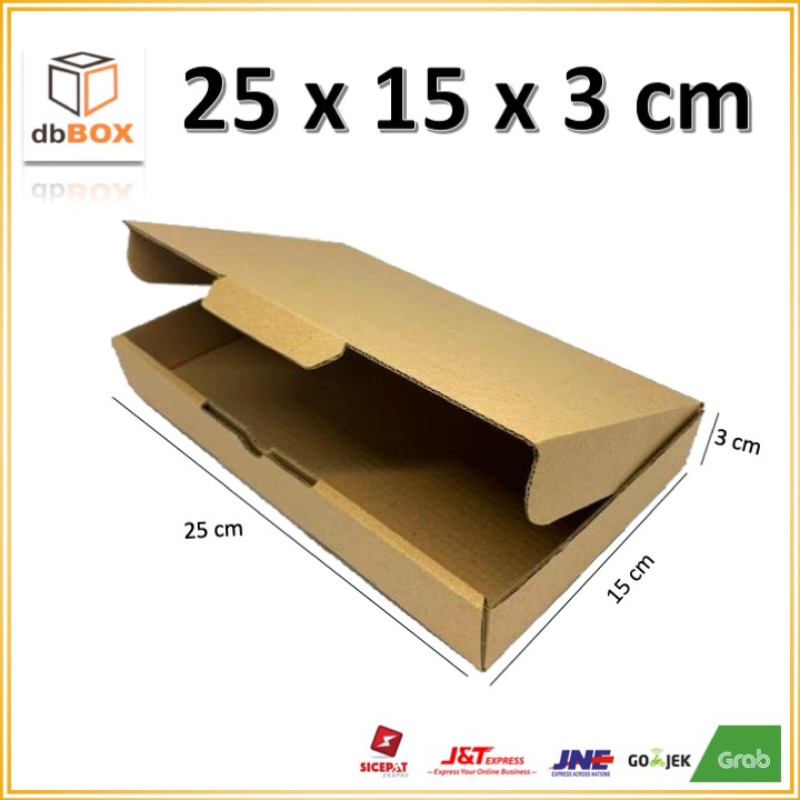 

Kardus 25 x 15 x 3 cm --box Die Cut dan easy usage--