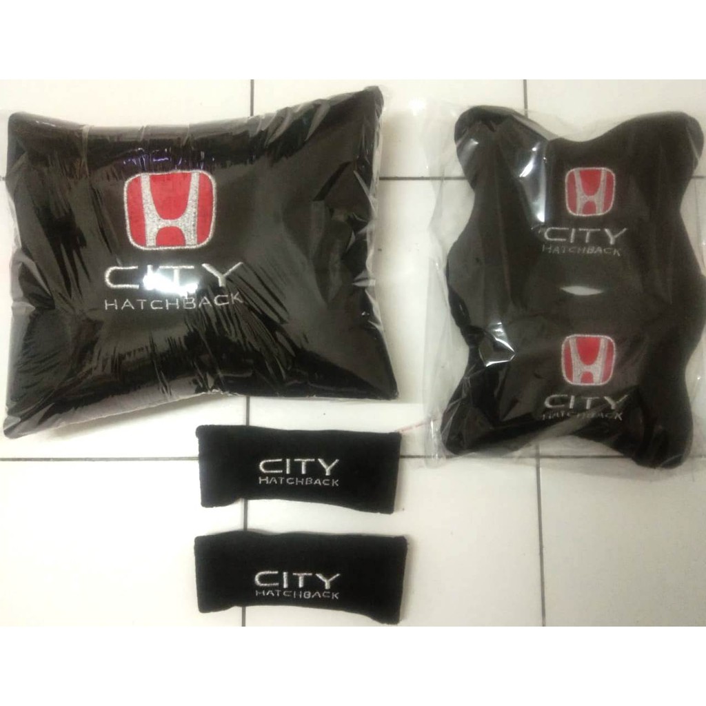 aksesoris Honda City Hatchback Bantal Mobil headrest custom 3 in 1