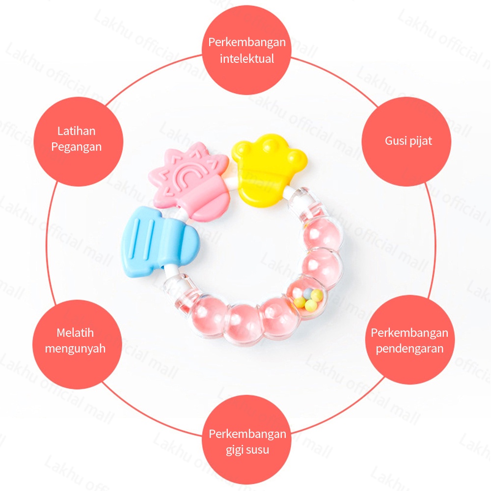 Lakhu teether bayi rattle bayi bpa free /gigitan bayi teether silicon lembut