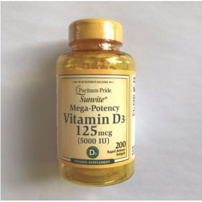 Puritans Pride Vitamin D3 5000 IU isi 200 SOFTGELL PURITAN D 3 5000IU