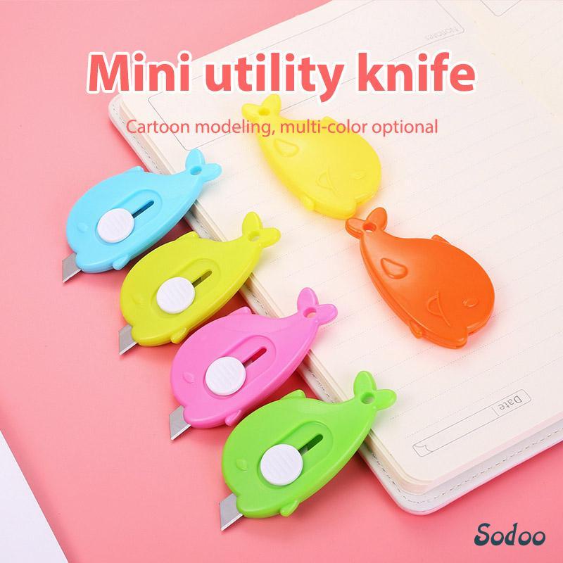 

Mini Kartun Pemotong Utilitas Kecil Portabel Pemotong Unboxing Wortel Dolphin Whale Art Paper Cutter - SO