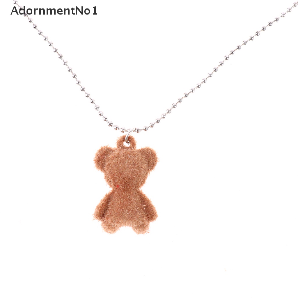 (AdornmentNo1) Kalung Rantai Panjang Dengan Liontin Teddy Bear Untuk Wanita