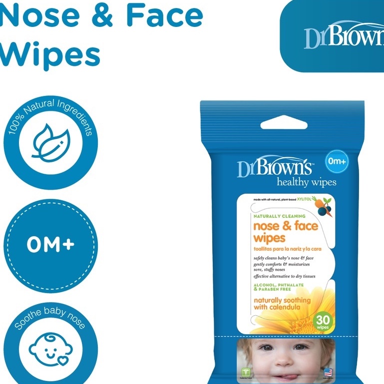 Dr Brown's Nose and Face Wipes (30 Wipes)