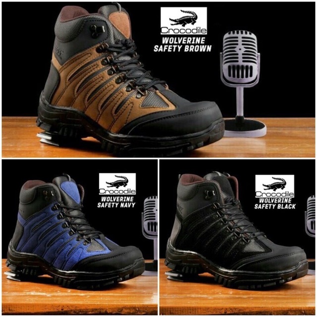 Sepatu safety crocodile wolverine murah nyaman dan berkualitas