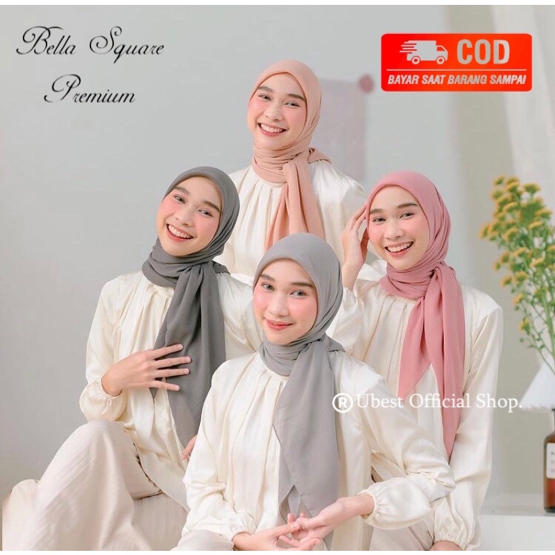 Bella Square Hijab / Hijab Bella Square / Bella Square / Hijab Segiempat Bella Square / Kerudung -mw