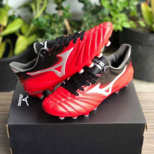 Sepatu bola Mizuno Morelia Neo II MD Leather FG Series IN Japan Red BNIB