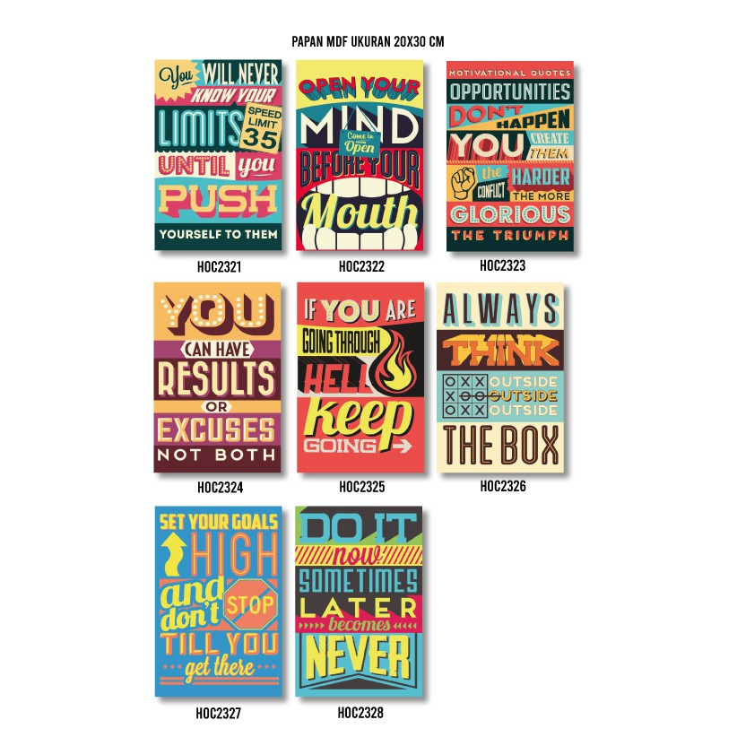 Hiasan Dinding Poster MDF Classic Quote 20x30 cm Wall Decor Dekorasi Rumah
