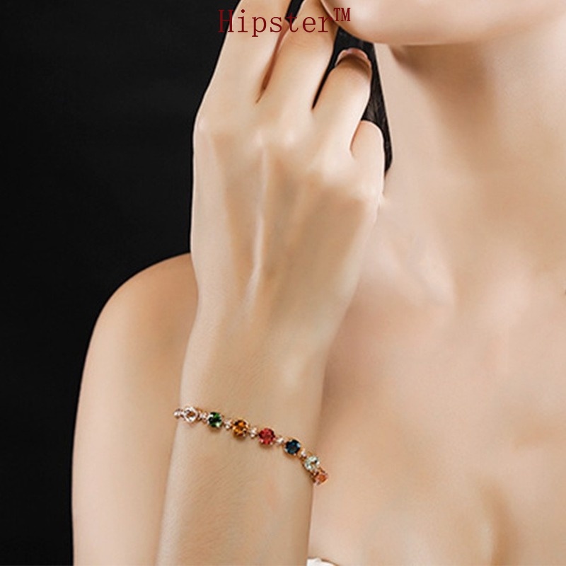 Best-Selling New Type Candy Micro-Inlaid Colorful Crystal Bracelet