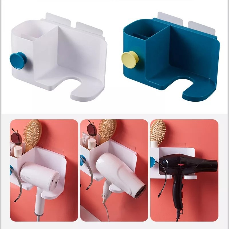 NA - TEMPAT HAIR DRYER DINDING MULTIFUNGSI TANPA PAKU RAK HAIR DRYER 2672