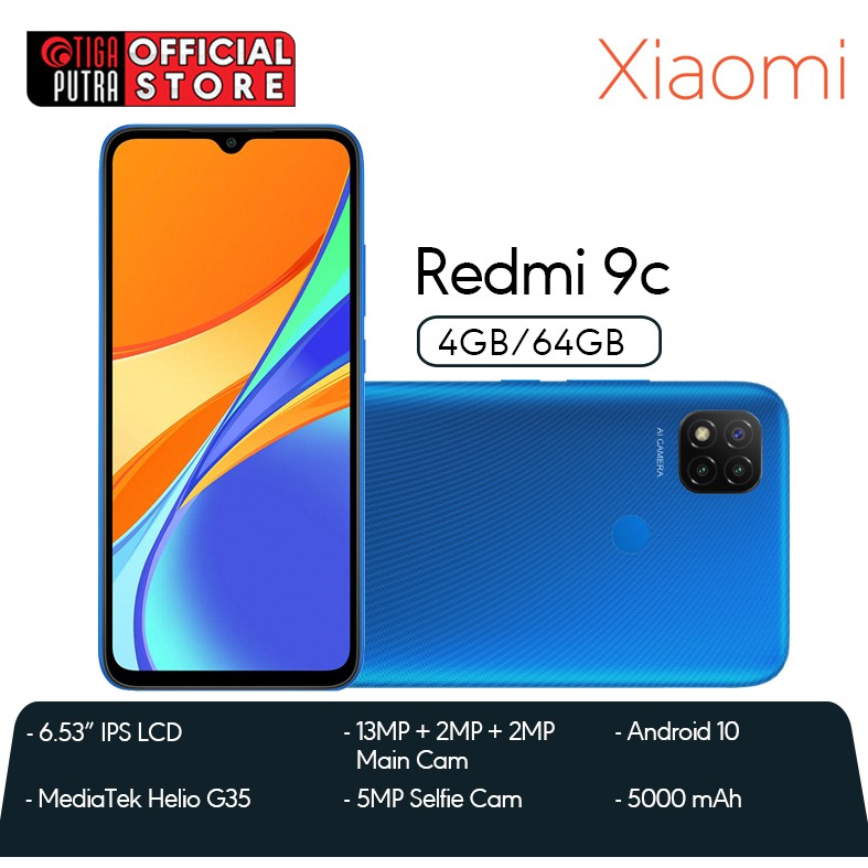 XIAOMI REDMI 9C RAM 4GB INTERNAL 64GB GARANSI RESMI-1