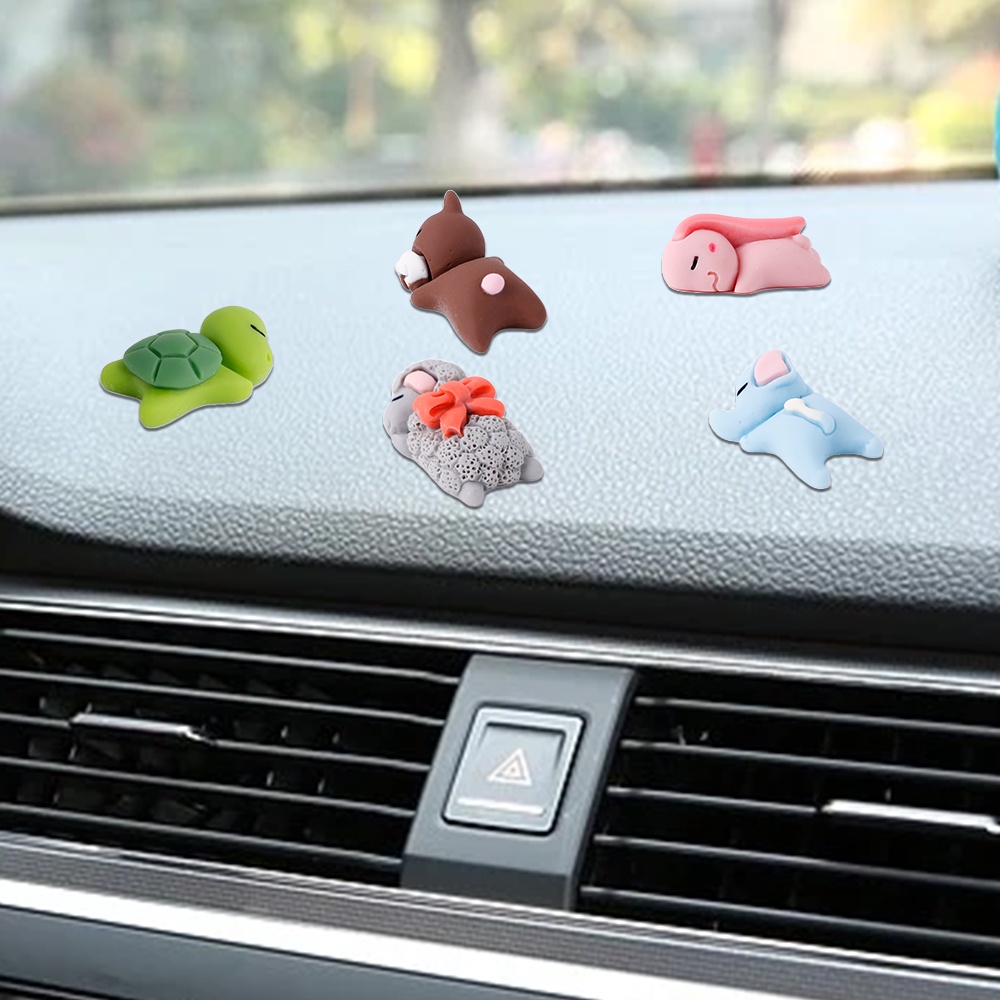 Ornamen Liontin Bentuk Kartun Hewan Tidur Bahan Resin Untuk Dekorasi Interior Mobil Motor