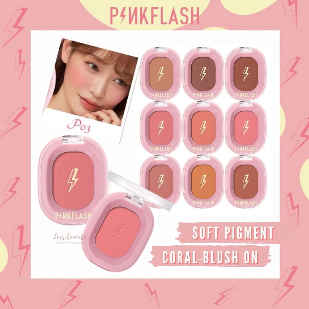 PINKFLASH Soft Pigment Blush On / OhMyHoney Blush Soft Powder Naturally Pigmened