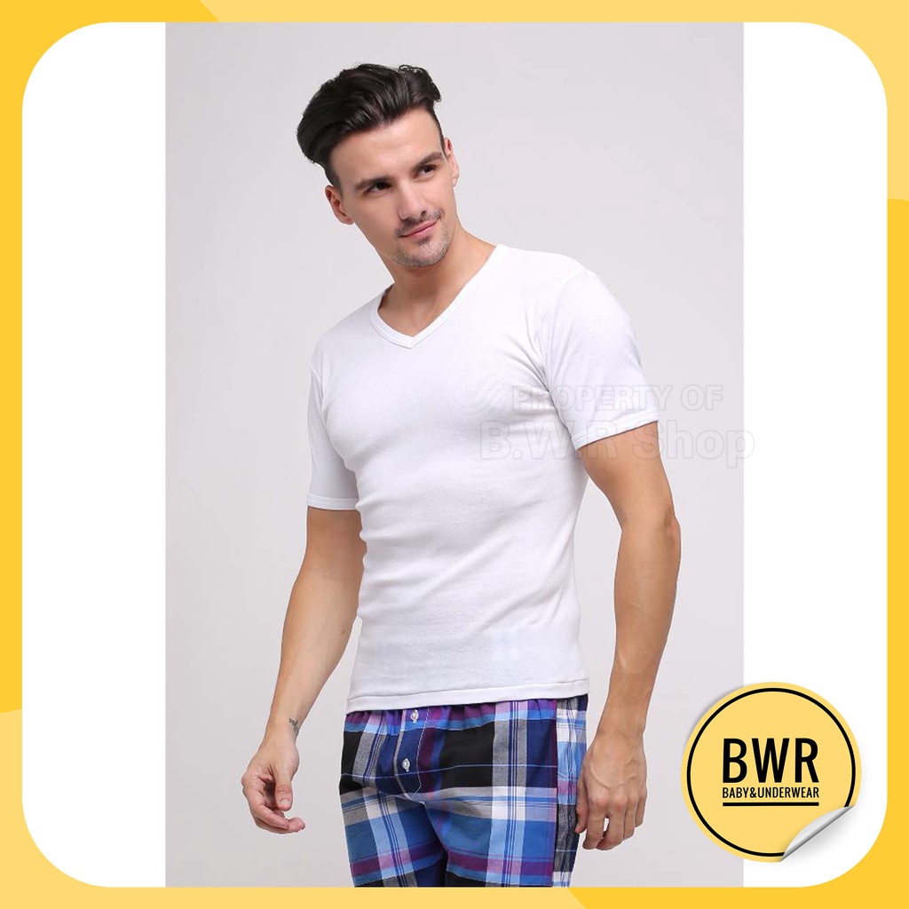 Oblong GT Man TSGV PUTIH V Neck / Kaos Dalam Pria Oblong Pure Natural &amp; Comfort | Bwr