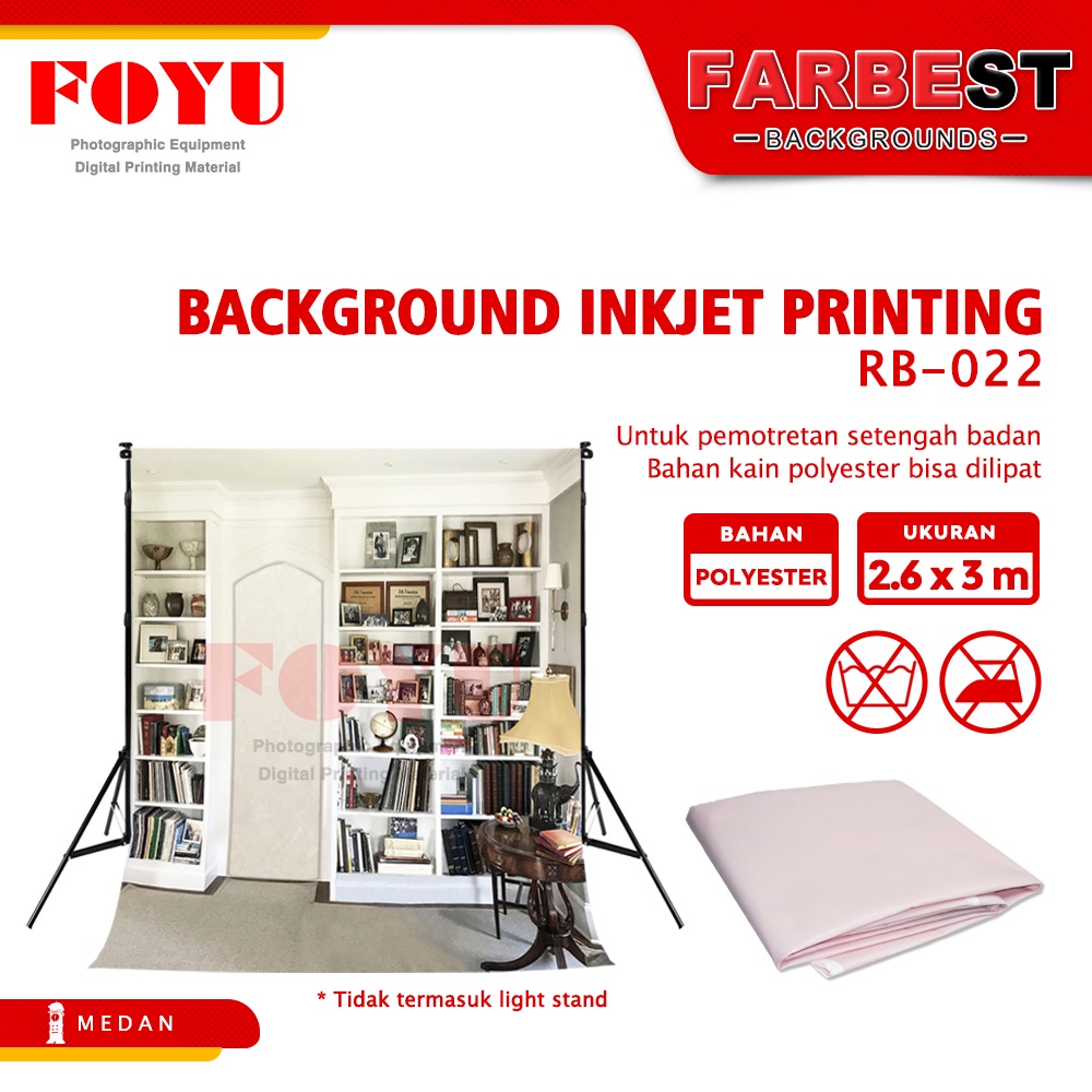 Background Foto Inkjet Uk. 2,6x3 Mtr Wisuda Rak Buku RB-022