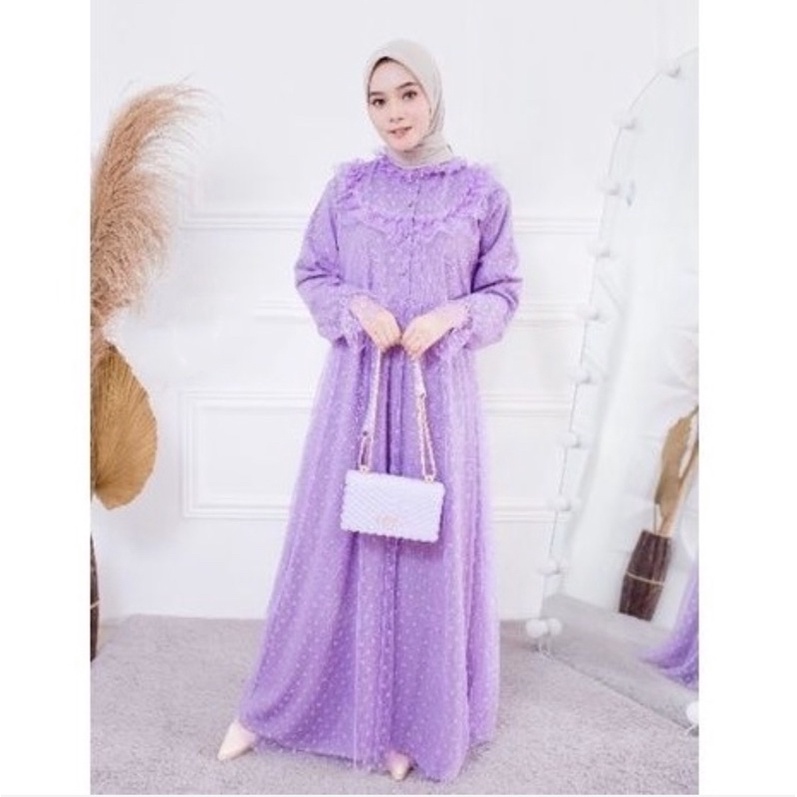 COD ✔ GAMIS TILE SABRINA VINTAGE LD110 / GAMIS PESTA KONDANGAN / Gamis tile full depan belakang