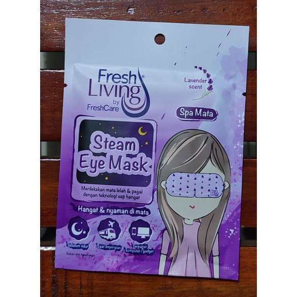 FreshLiving Masker Mata Lavender / Steam Eye Mask / Spa Mata / Merilekskan dan Menyegarkan Lelah / Freshcare