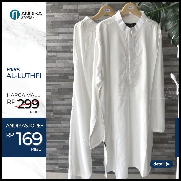 Baju Koko Setelan Pakistan - Al Luthfi - Putih