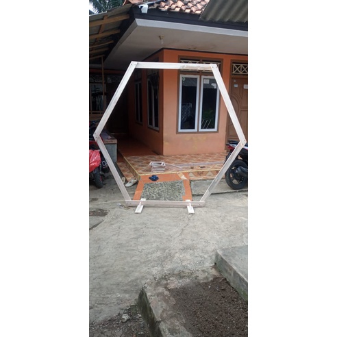 READY SET Backdrop Hexagon Wedding Rustic / Gawang Hexagonal Lamaran UKURAN BESAR dari kayu