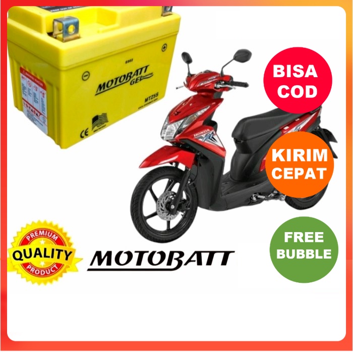 AKI ACCU MOTOBATT MOTOR HONDA BEAT FI ORIGINAL