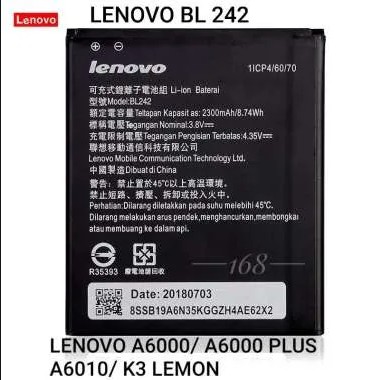 Baterai Lenovo A6000+ A 6000 A6000 Plus BL242 BL 242