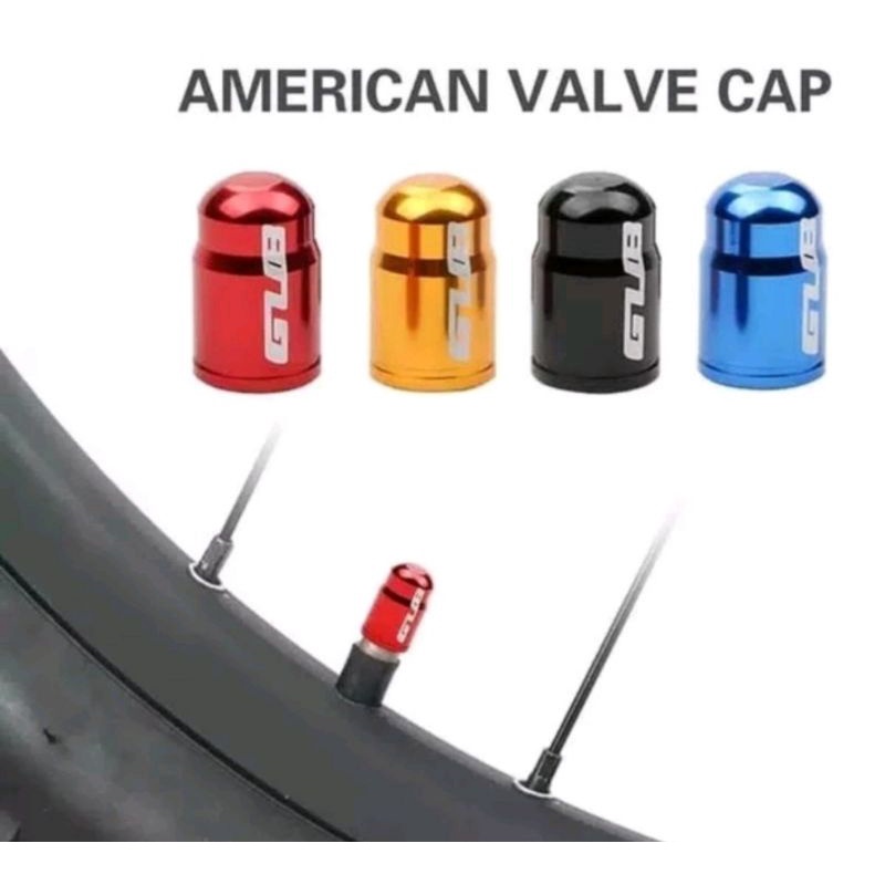 Tire Cap Valve Tutup Pentil Alloy Warna Dop Ban Dalam Sepeda / Motor / Mobil Schrader Dop Besar American Valve Merah Biru Kuning Hitam