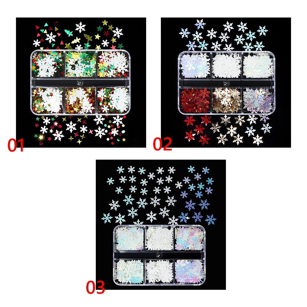 R-flower Stiker Kuku Natal Sparkly Nail Decals DIY Aksesoris Kuku Untuk Dekorasi Nail Art