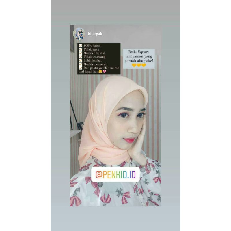 JILBAB SEGIEMPAT/BELLA SQUARE/COD CIBUBUR/COD JAKARTA PEMBELIAN MINIMAL 10PCS