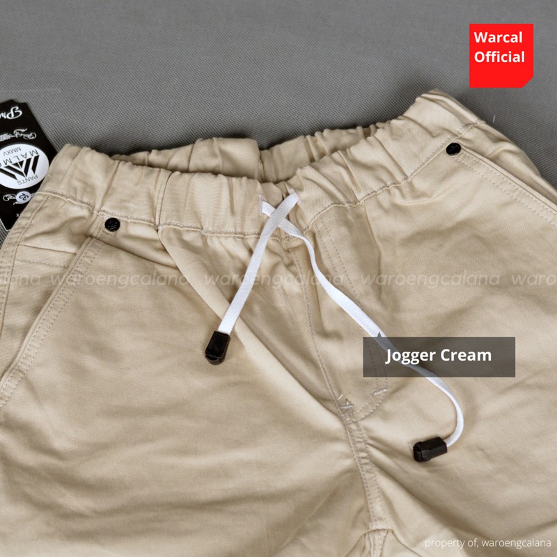 Jogger Pants Cream Celana Panjang Pria