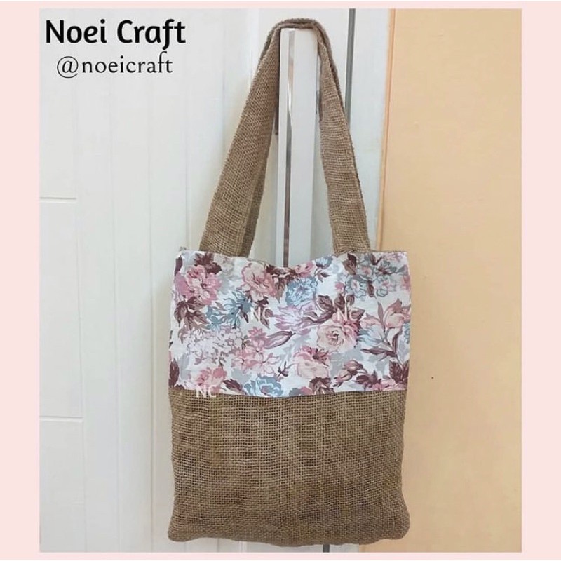 TOTEBAG VINTAGE BUNGA NOEI CRAFT | TAS TOTEBAG GONI VINTAGE | TAS MODERN RAMAH LINGKUNGAN |TAS RETRO