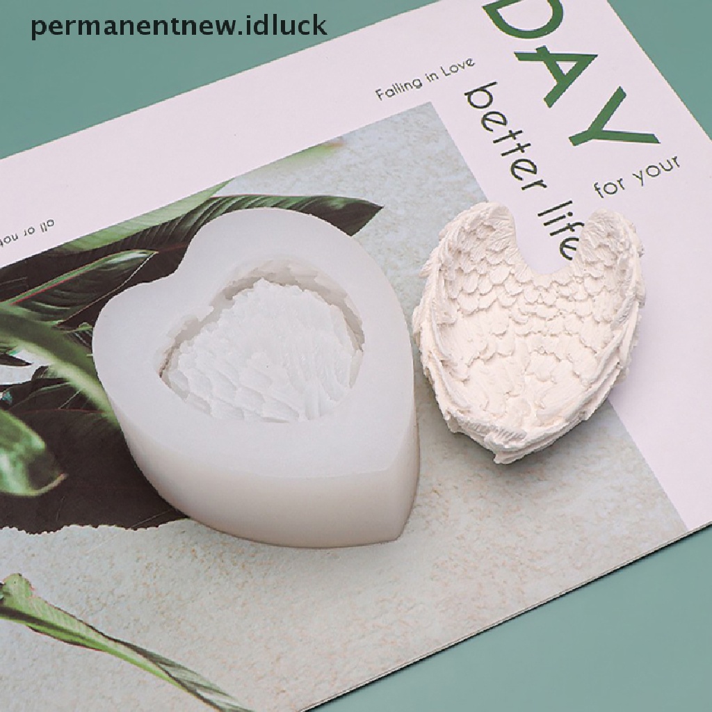 Cetakan Bahan Silikon Bentuk Sayap Malaikat Dan Hati Untuk Membuat Ornamen