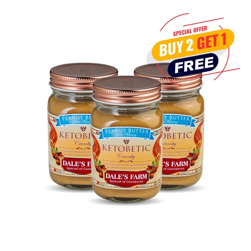 

[BUY2 GET1] Dale’s Farm Ketobetic Crunchy Peanut Butter – 250gr