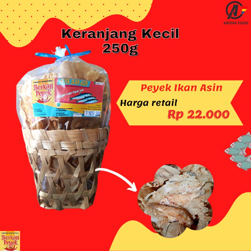 

ARONA FOOD PEYEK IKAN ASIN KERANJANG 250g REMPEYEK CEMILAN KEKINIAN MURAH