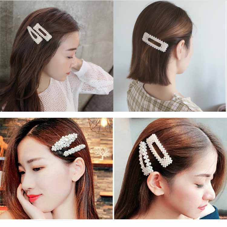 RSB Fasion Jepit Rambut Hairclip Model Dengan Mutiara Gaya Korea Untuk Wanita Hairpin Duckbill Bobby