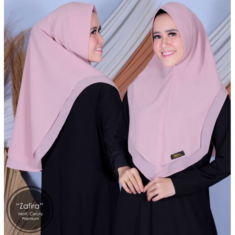 Khimar zafira /hijab 2 layer pet Atem /Realpict