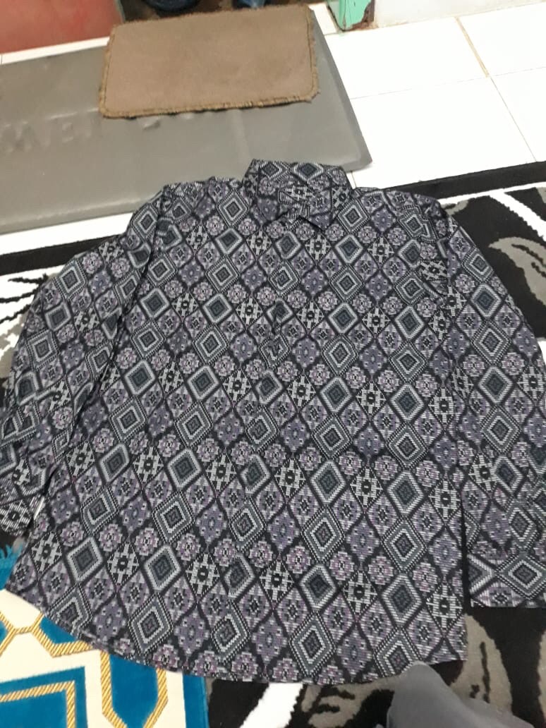 Sanvanina Kemeja Batik Songket Panjang Diamond Brown E-1071