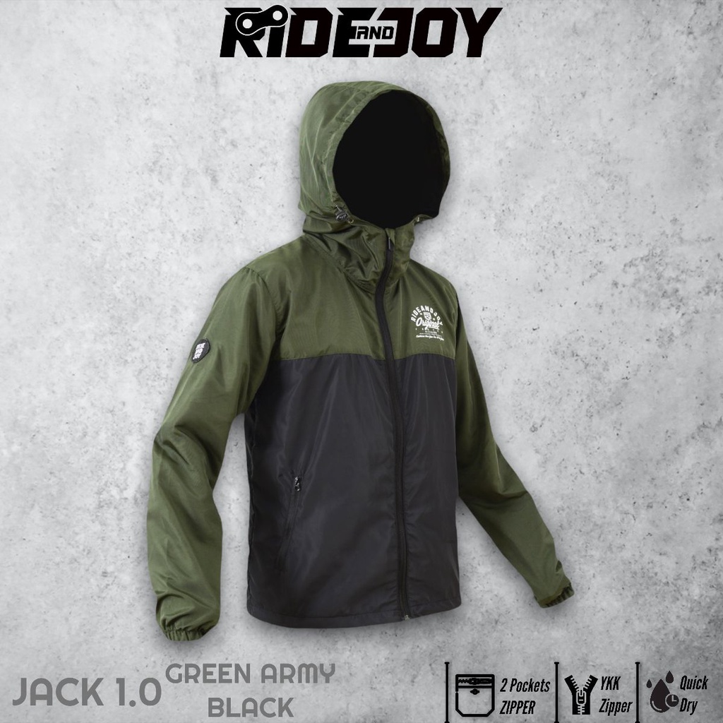 JACK1.0 ARMY BLACK - Jaket JACKET Outdoor olahraga sepeda santai windbraker non waterproof MTB Downh