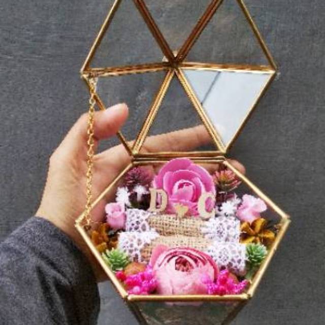 RING BOX TERRARIUM  RUSTIC KOTAK  CINCIN NIKAH LAMARAN KODE 