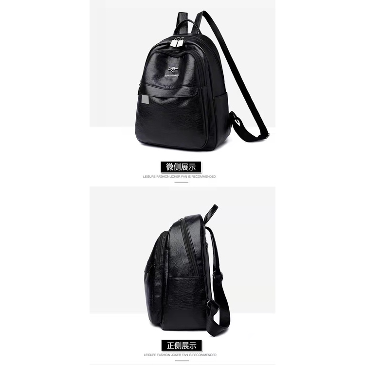 BJ31941 - BLACK/BROWN - TAS RANSEL WANITA FASHION IMPORT MODIS ELEGAN TERMURAH TERLARIS TERBARU BAGSTORE JAKARTA TAS BATAM LT1941 BQ3373