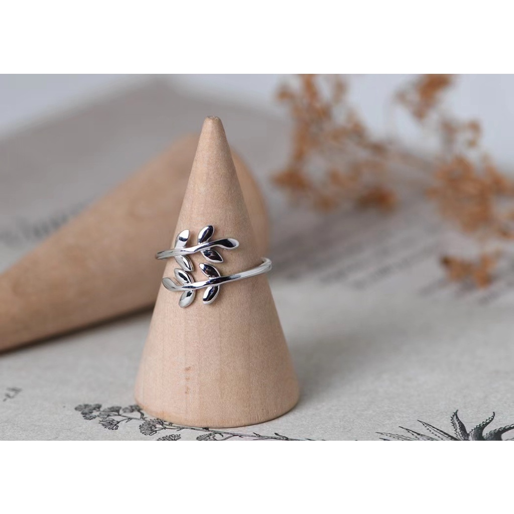 Cincin Wanita Daun Simple Elegan Perhiasan Aksesoris Korean Import