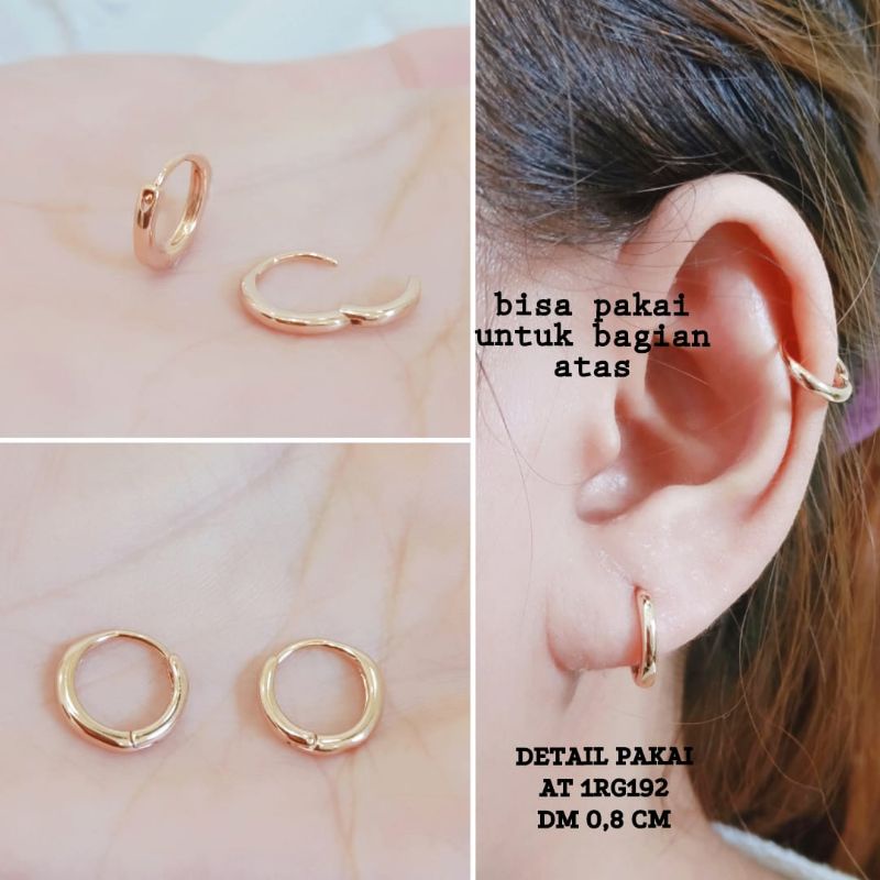 Anting Titanium Klip Bulat Wanita