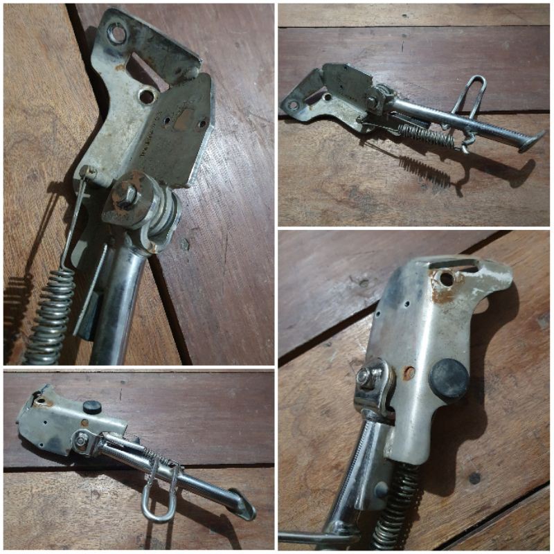 STANDAR SAMPING VESPA MATIC SPRINT 3V DAN PRIMAVERA IGET CHROME BEKAS MULUS. STAND SATU MOTOR PIAGIO