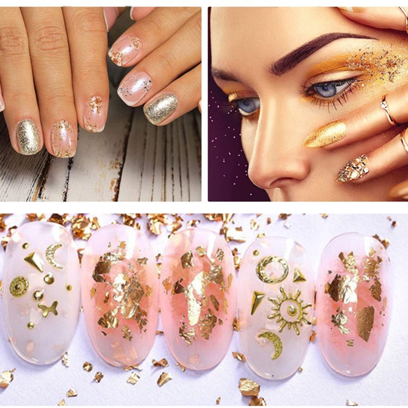 Siy Serpihan Foil Metalik Untuk Dekorasi Nail Art Diy
