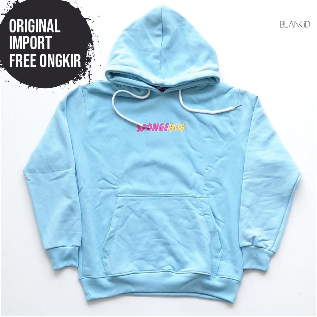 HOODIE HnM SPONGEBOB HAPPINES BLUE ORIGINAL - HOODIE H&M ORIGINAL - HOODIE HnM ORI - JAKET HM ORI