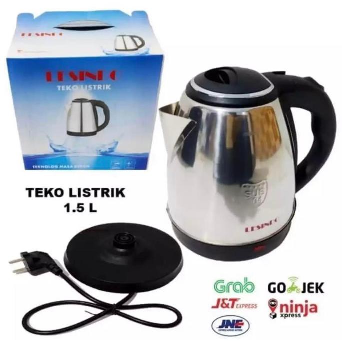 Teko Listrik Full Stainless 304 Steel 1.5 Liter