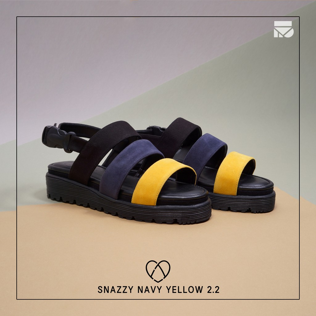 Snazzy Navy | Sandal Slide Platform Simpel Wanita Cewek Women Sandals Footwear | FORIND x Favshoes