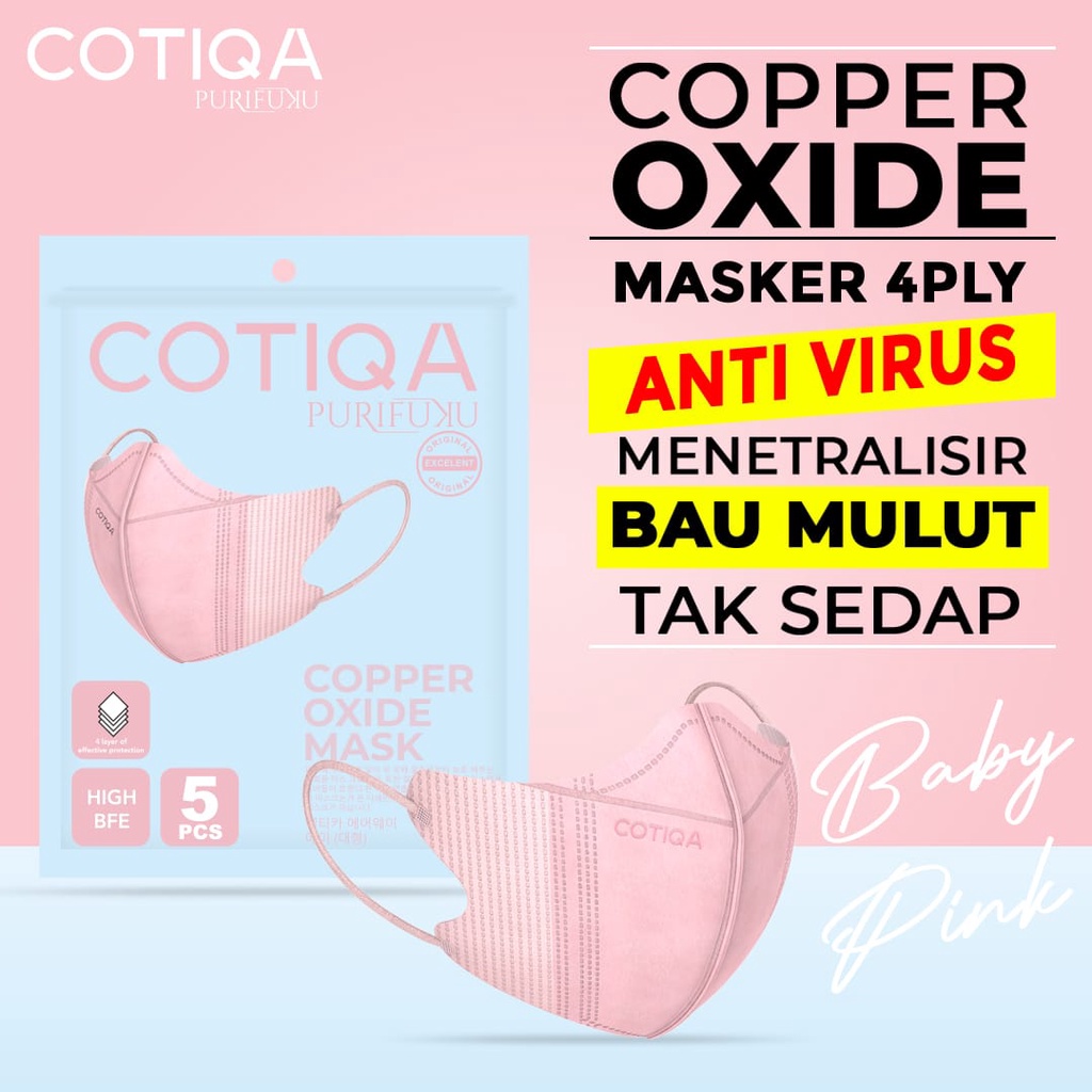 COTIQA Masker DUCKBILL COPPER OXIDE Premium Mask 4ply isi 5 pcs