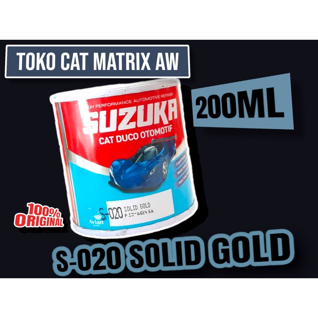 suzuka solid gold ( S-020 ) Solid Standar Metallic untuk Mobil, Motor, Kayu, Besi, 200ml ,Cat Dico