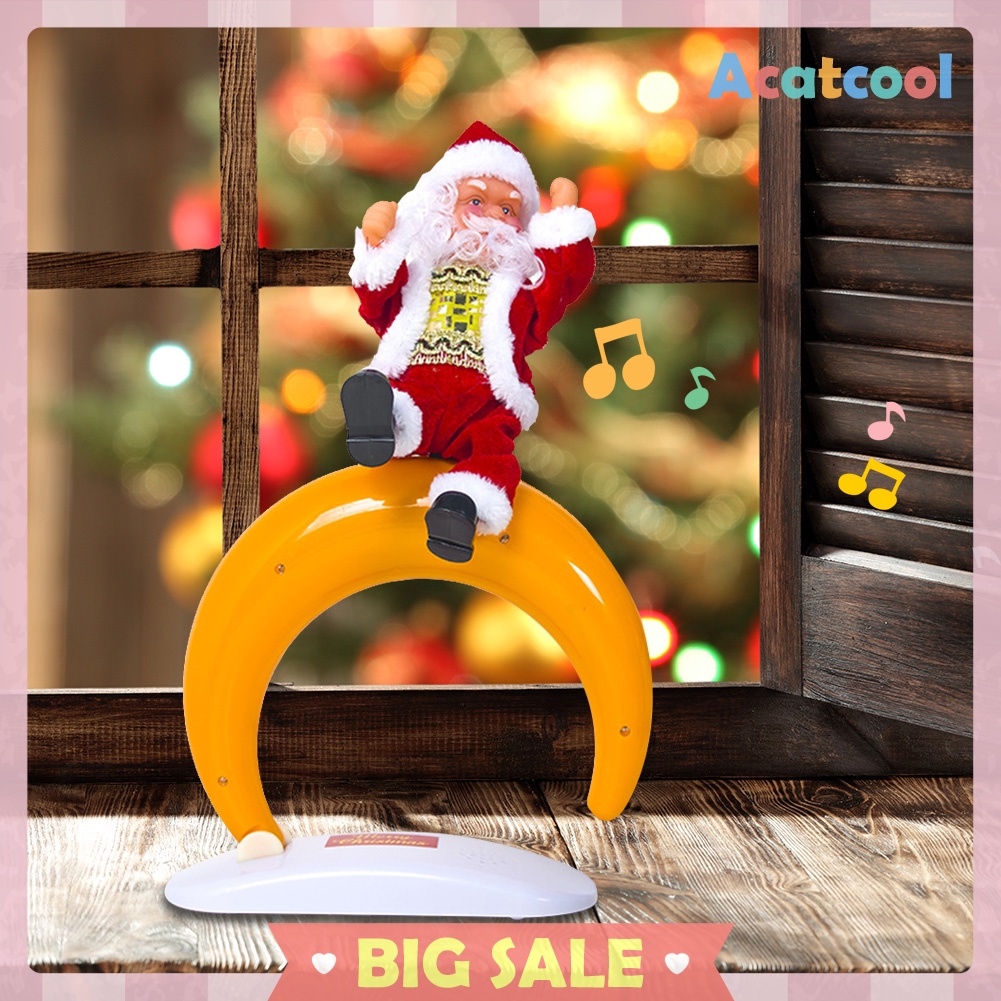 Electric Flip-over Santa Claus Toys with Music Dancing Xmas Ornaments Gift